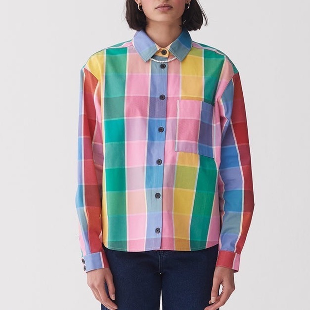 Lazy Oaf Golden Years Check Shirt Button Up Plaid Long Sleeve - Medium